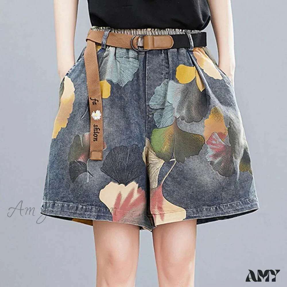 Amy Fashion - Knee Length Denim Shorts