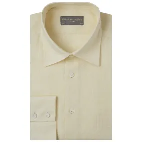 Aragon Pale Yellow Plain Linen Shirt