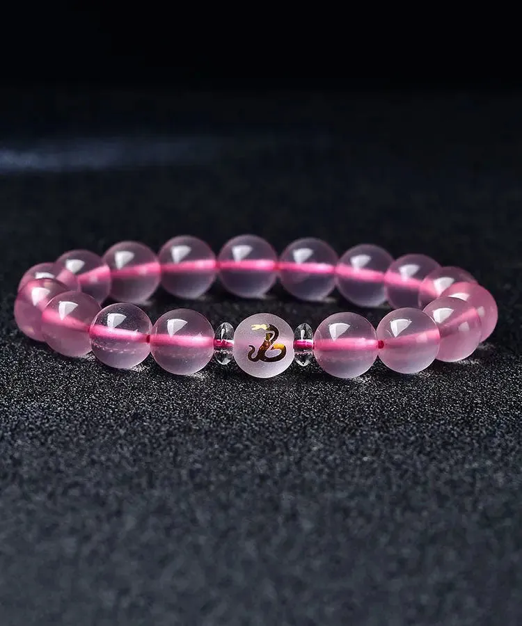 Beautiful Pink Crystal The Twelve Chinese Zodiac Signs Bracelet ML1275