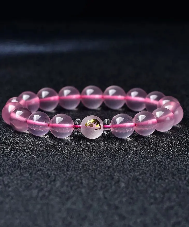 Beautiful Pink Crystal The Twelve Chinese Zodiac Signs Bracelet ML1275