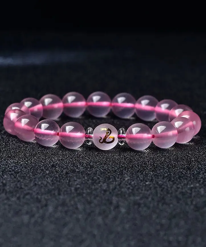 Beautiful Pink Crystal The Twelve Chinese Zodiac Signs Bracelet ML1275