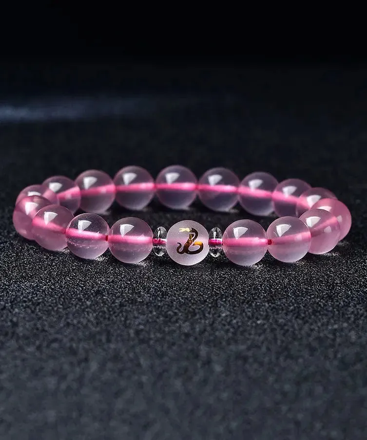 Beautiful Pink Crystal The Twelve Chinese Zodiac Signs Bracelet ML1275