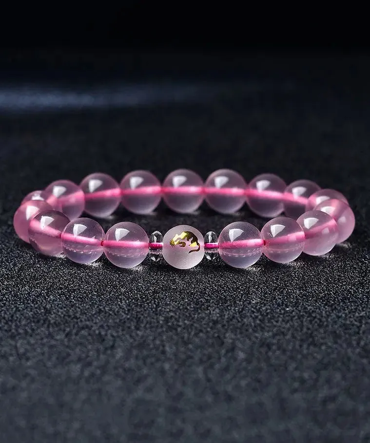 Beautiful Pink Crystal The Twelve Chinese Zodiac Signs Bracelet ML1275