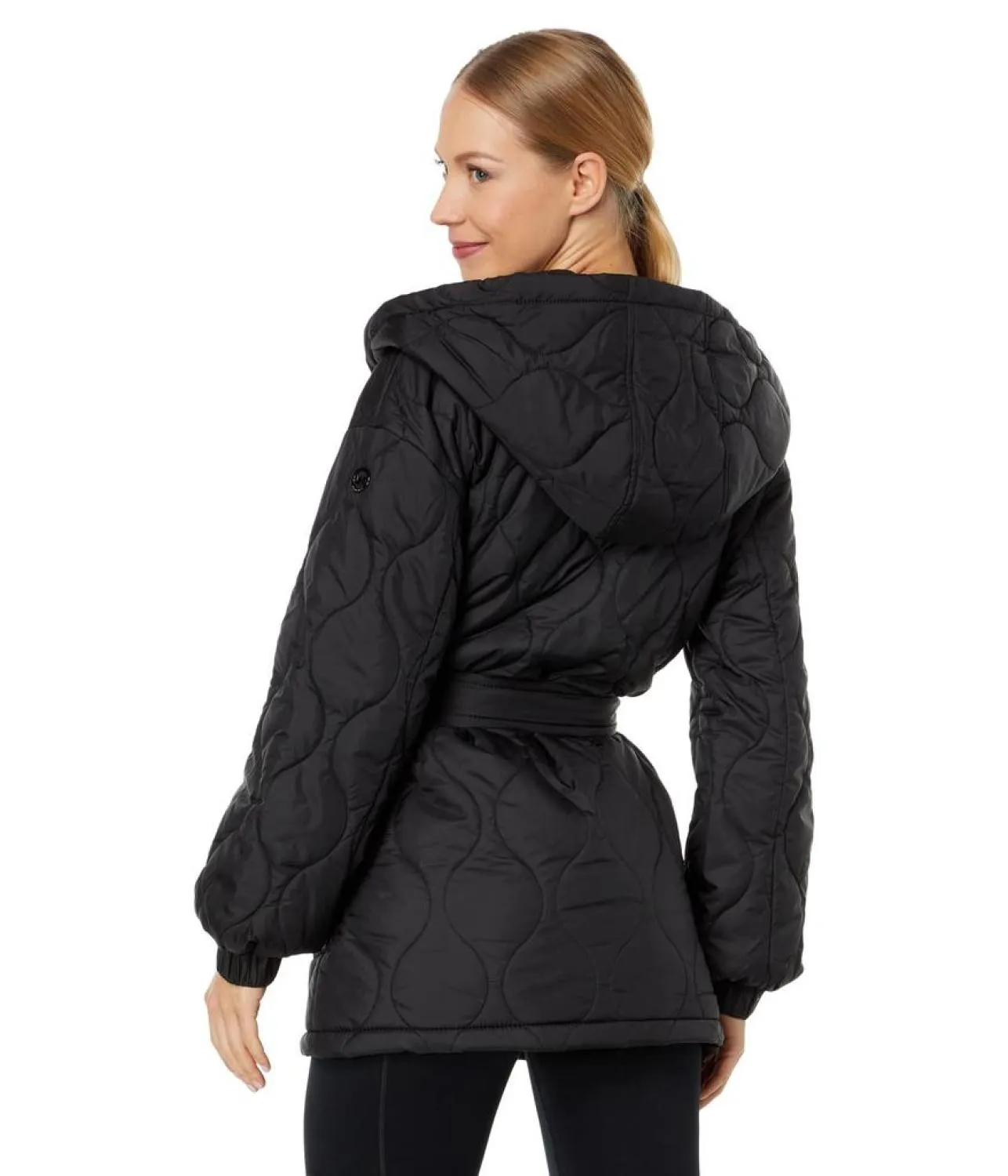 Belted Quilt with Hood Jacket M425737QZ