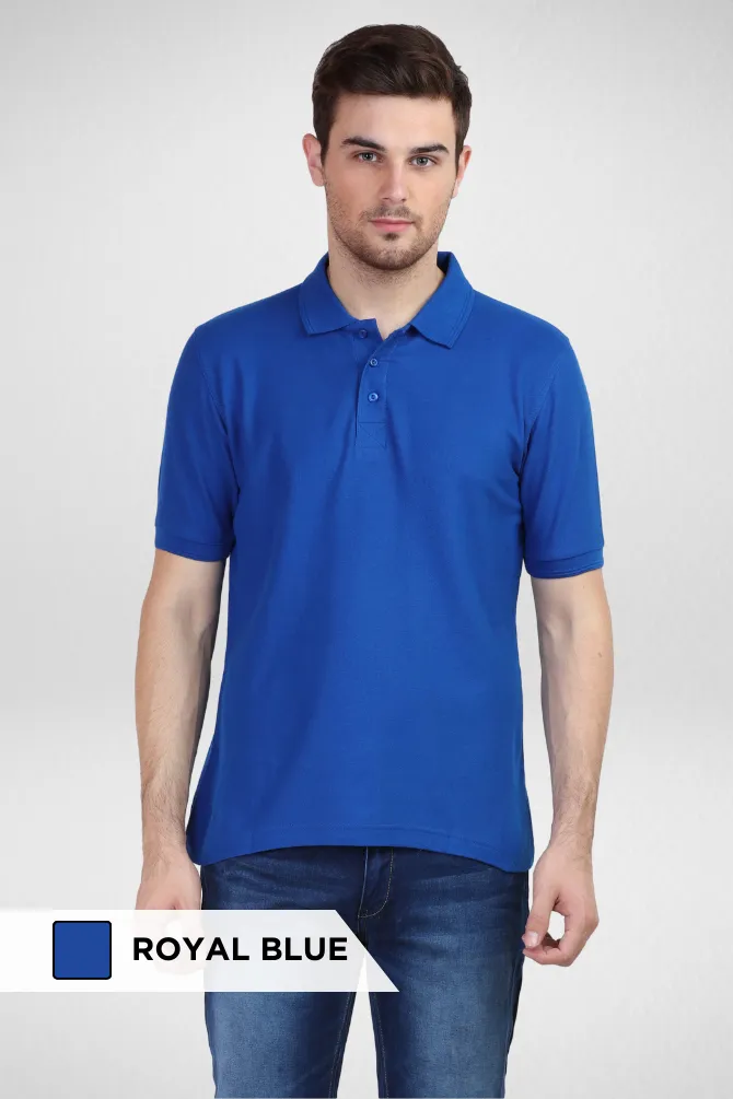 Black and Royal Blue Polo T-Shirts Combo for Men