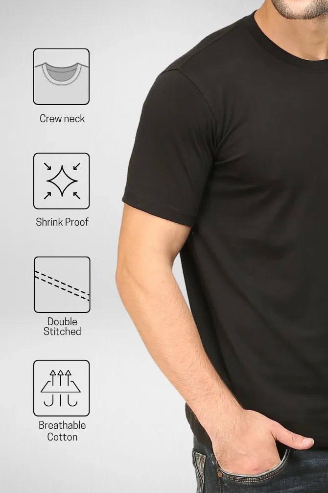 Black and White Plain T-shirts Combo for Men