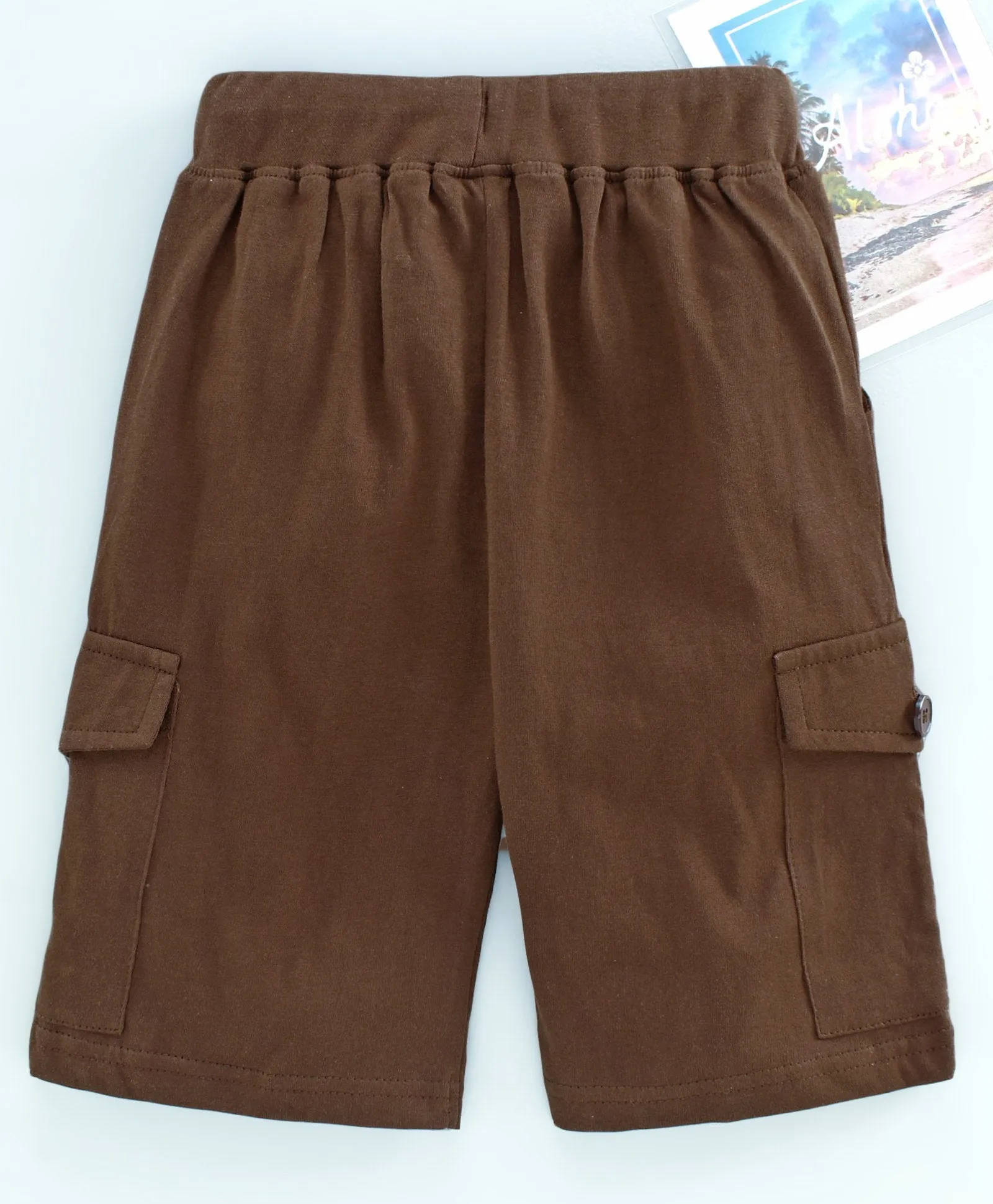 Boys Knee Length Jersey Cargo Shorts