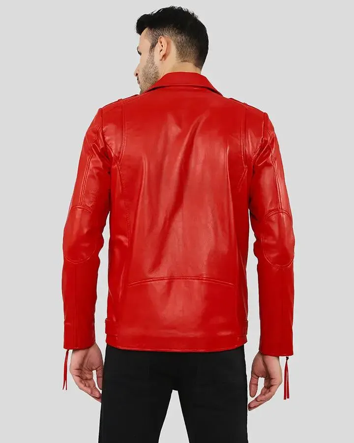 Buel Red Motorcycle Leather Jacket