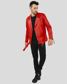 Buel Red Motorcycle Leather Jacket