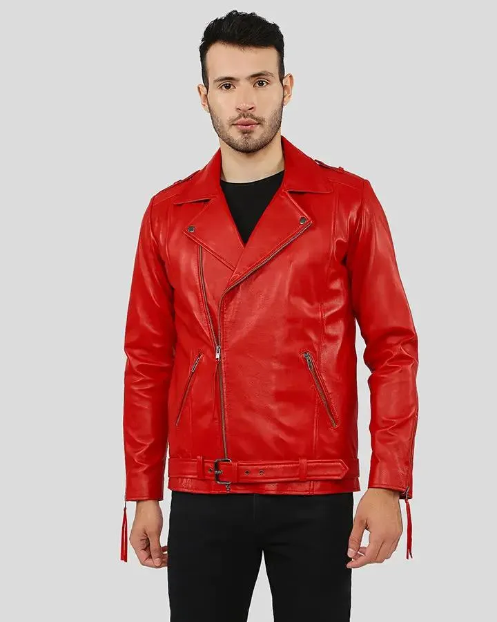 Buel Red Motorcycle Leather Jacket