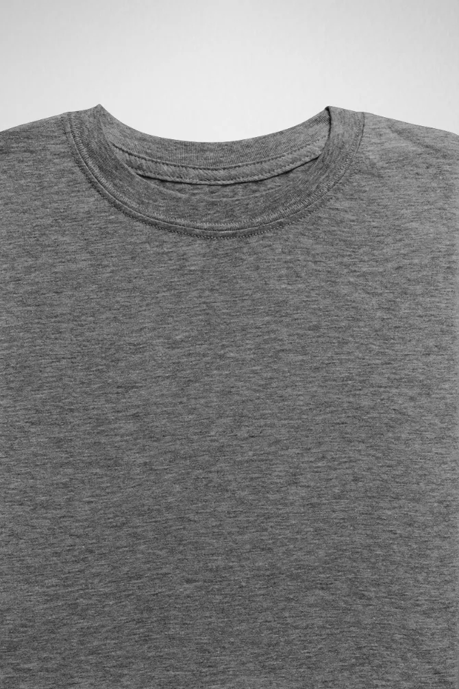 Charcoal Melange and Grey Melange Plain T-shirts Combo for Women