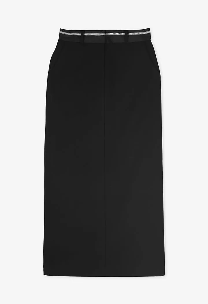 Choice Solid Straight Cut Skirt Black