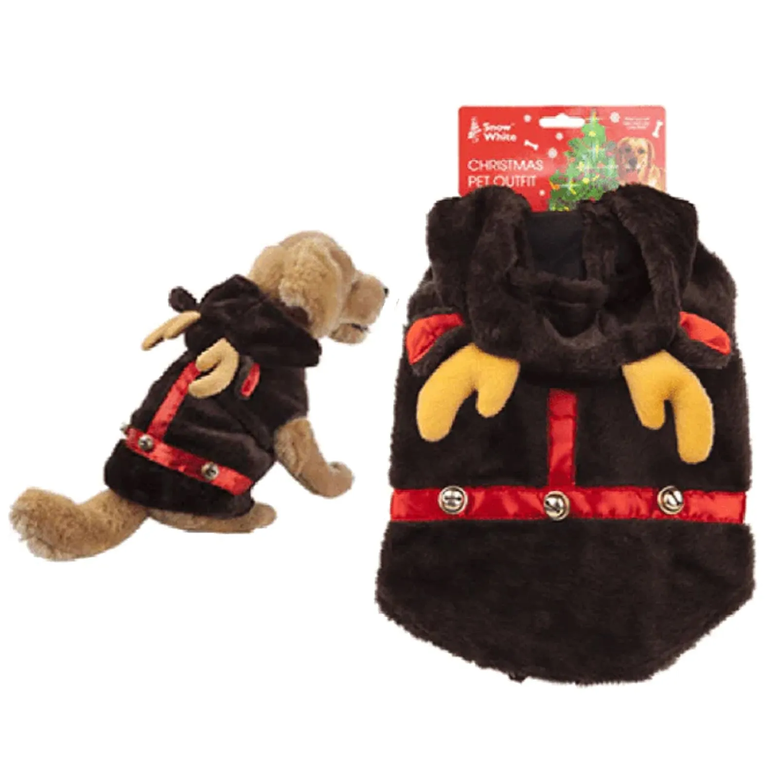 Christmas Plush Reindeer Pet Outfit One Size