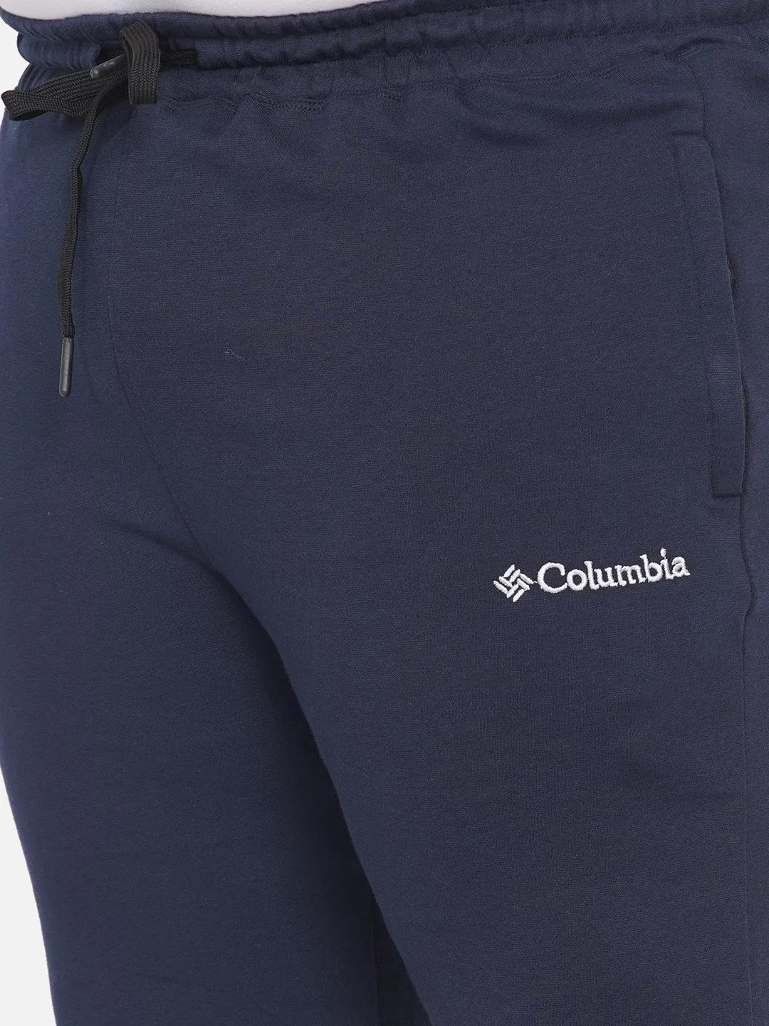 Columbia - Plus Size Mens Navy Blue  Solid Cotton Mix Twisted Creek Lounge Shorts