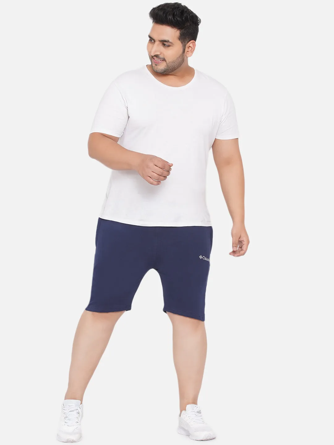 Columbia - Plus Size Mens Navy Blue  Solid Thik Cotton Twisted Creek Lounge Shorts