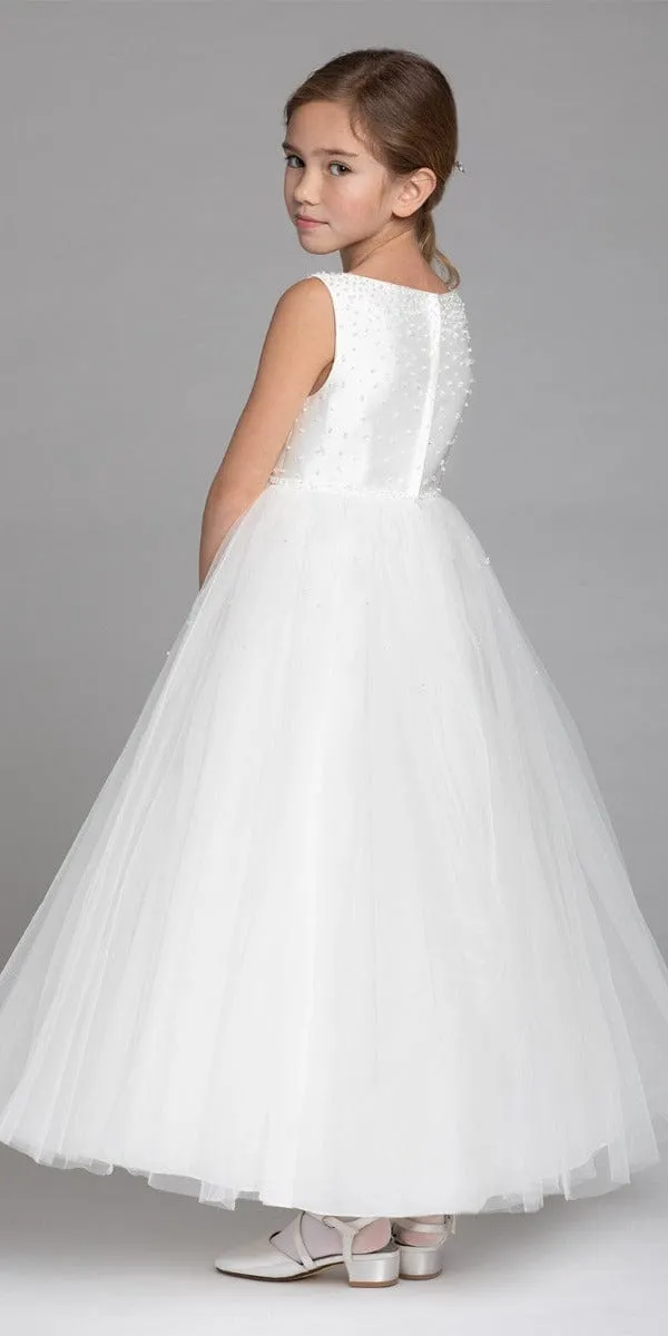 Crystal Beaded Mikado Tulle Dress