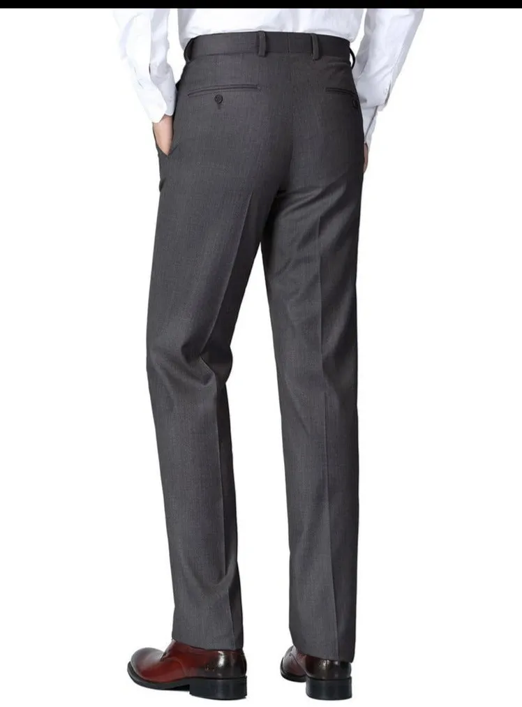 Dark Gray Men's Slim Fit Dress Pants Flat Front by Renoir