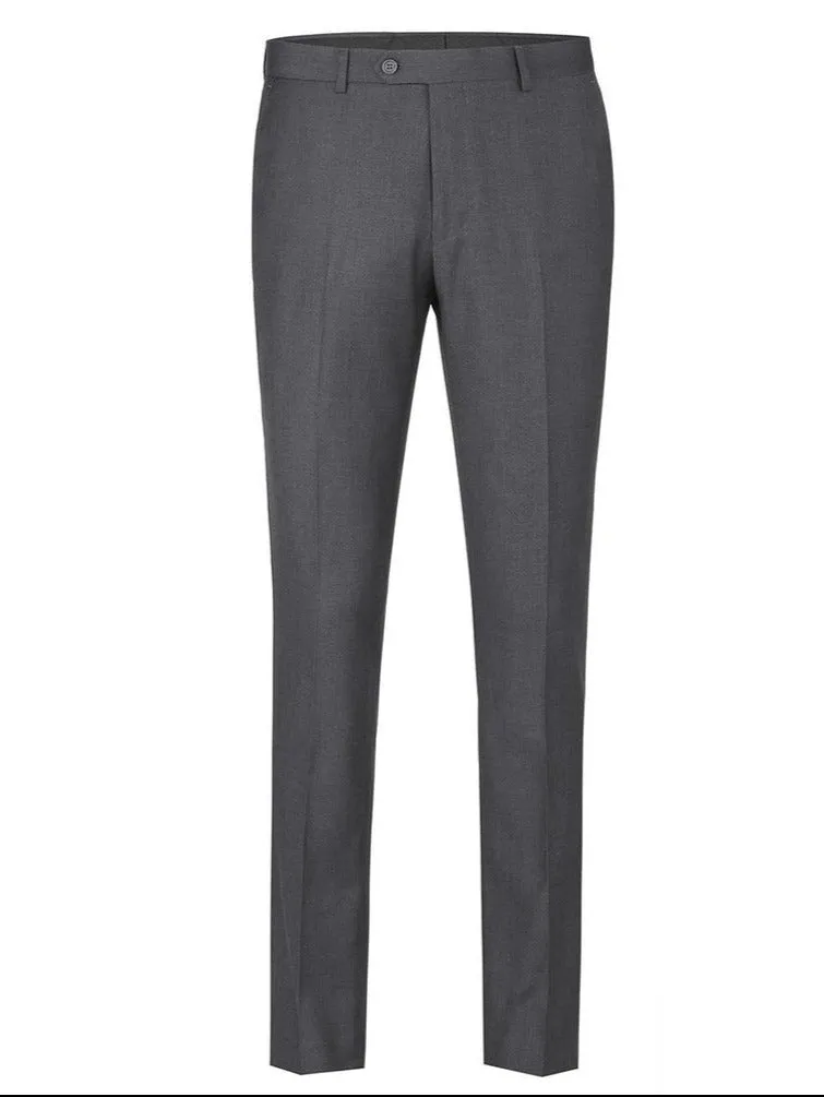 Dark Gray Men's Slim Fit Dress Pants Flat Front by Renoir