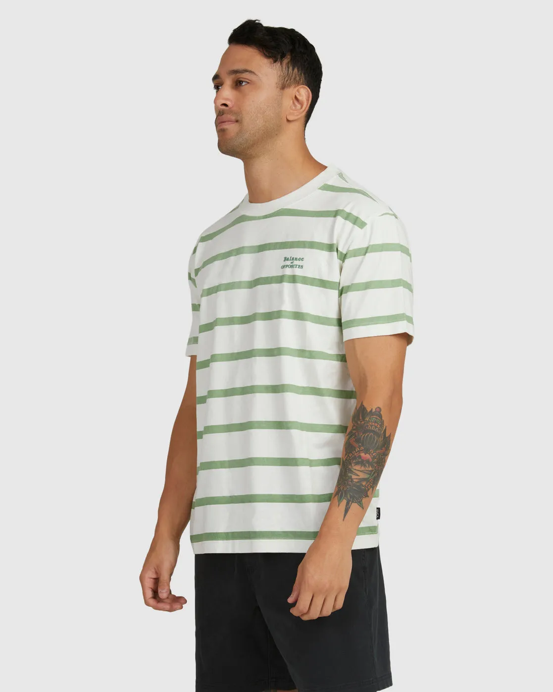 Del Ray Stripe Tee - Antique White