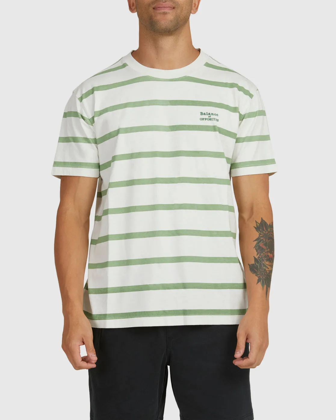 Del Ray Stripe Tee - Antique White