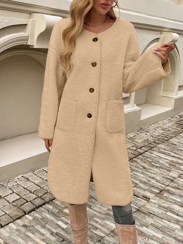 Elegant Winter Plush Long Coat for Women