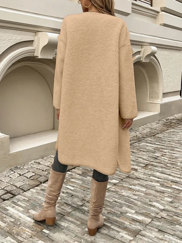 Elegant Winter Plush Long Coat for Women