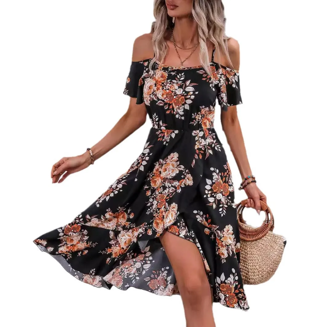 Floral Printed Split Sling Dresses Wholesale Womens Clothing N3824052000052