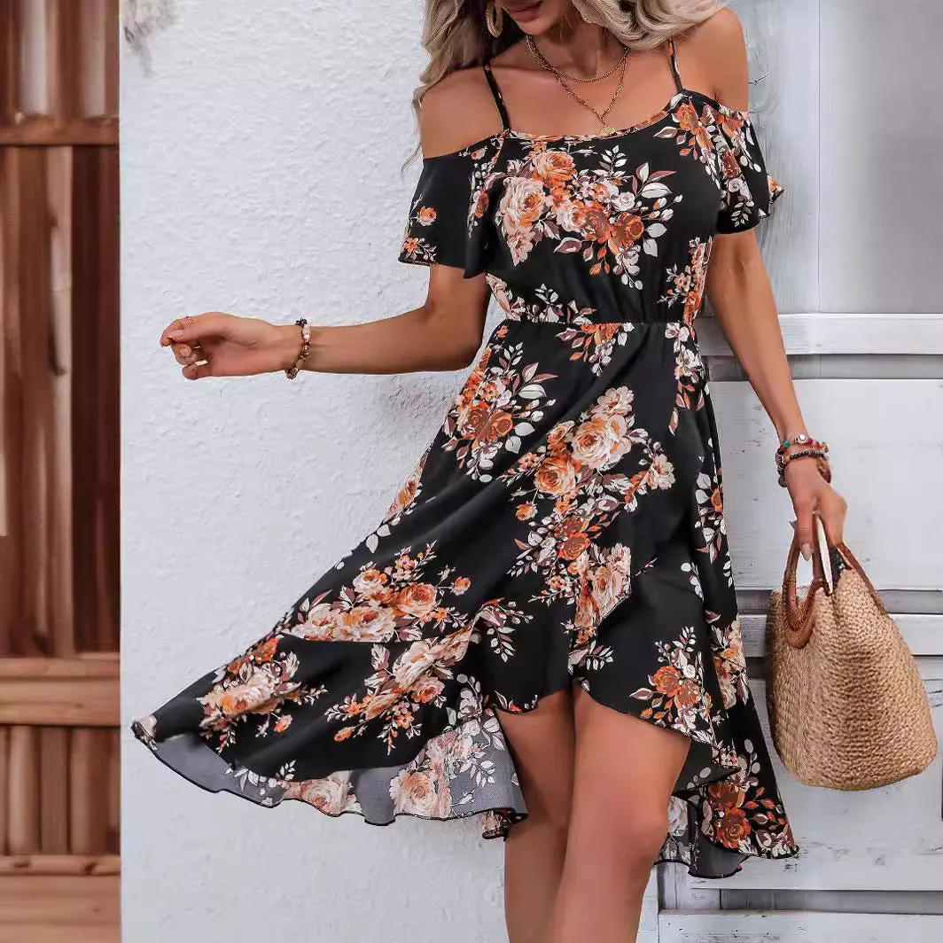 Floral Printed Split Sling Dresses Wholesale Womens Clothing N3824052000052