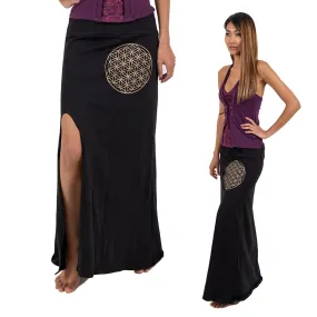 Flower of Life Maxi Slit Skirt