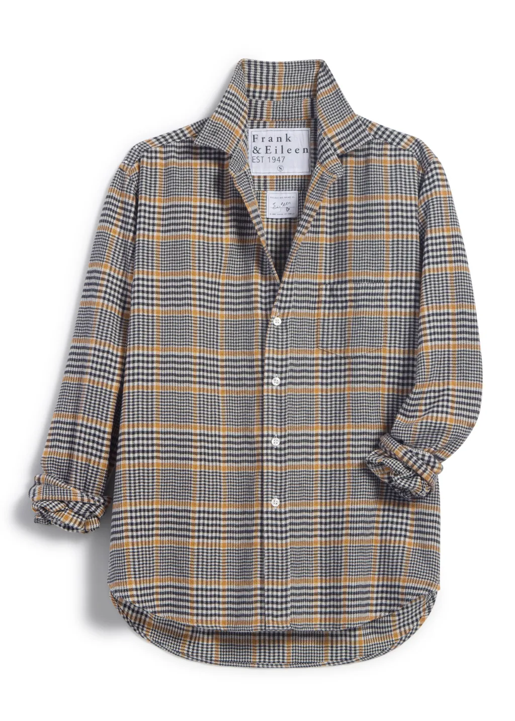 Frank & Eileen 'Eileen' Relaxed Button-Up in Camel & Black Plaid