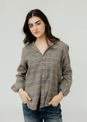 Frank & Eileen 'Eileen' Relaxed Button-Up in Camel & Black Plaid