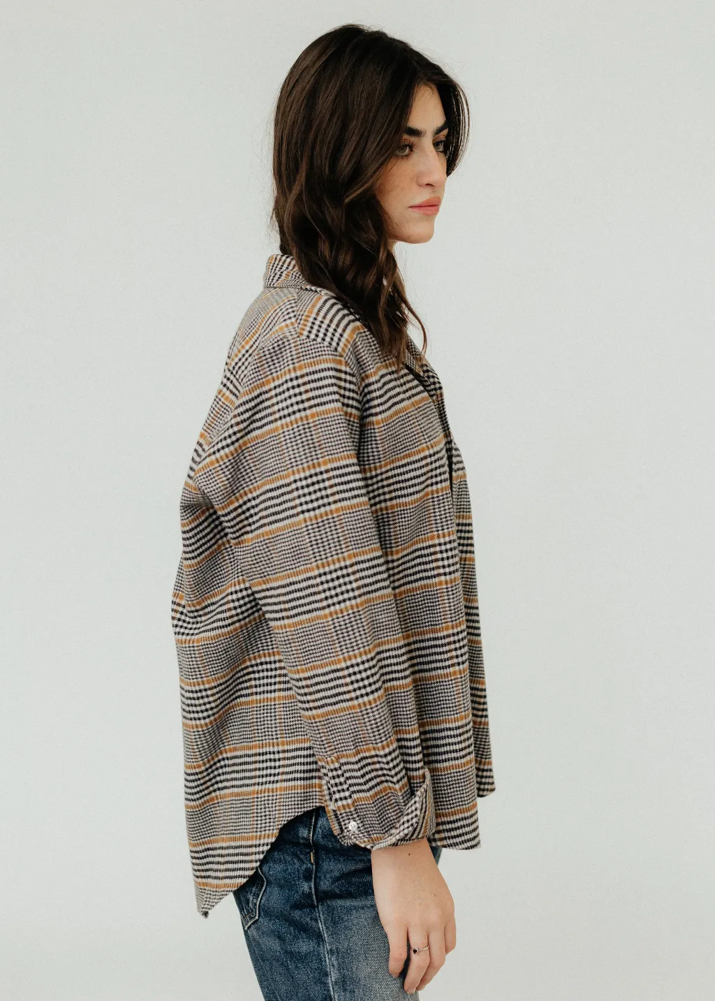 Frank & Eileen 'Eileen' Relaxed Button-Up in Camel & Black Plaid