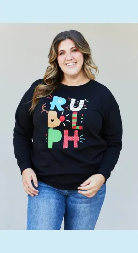 Full Size Christmas Graphic Round Neck Sweatshirt