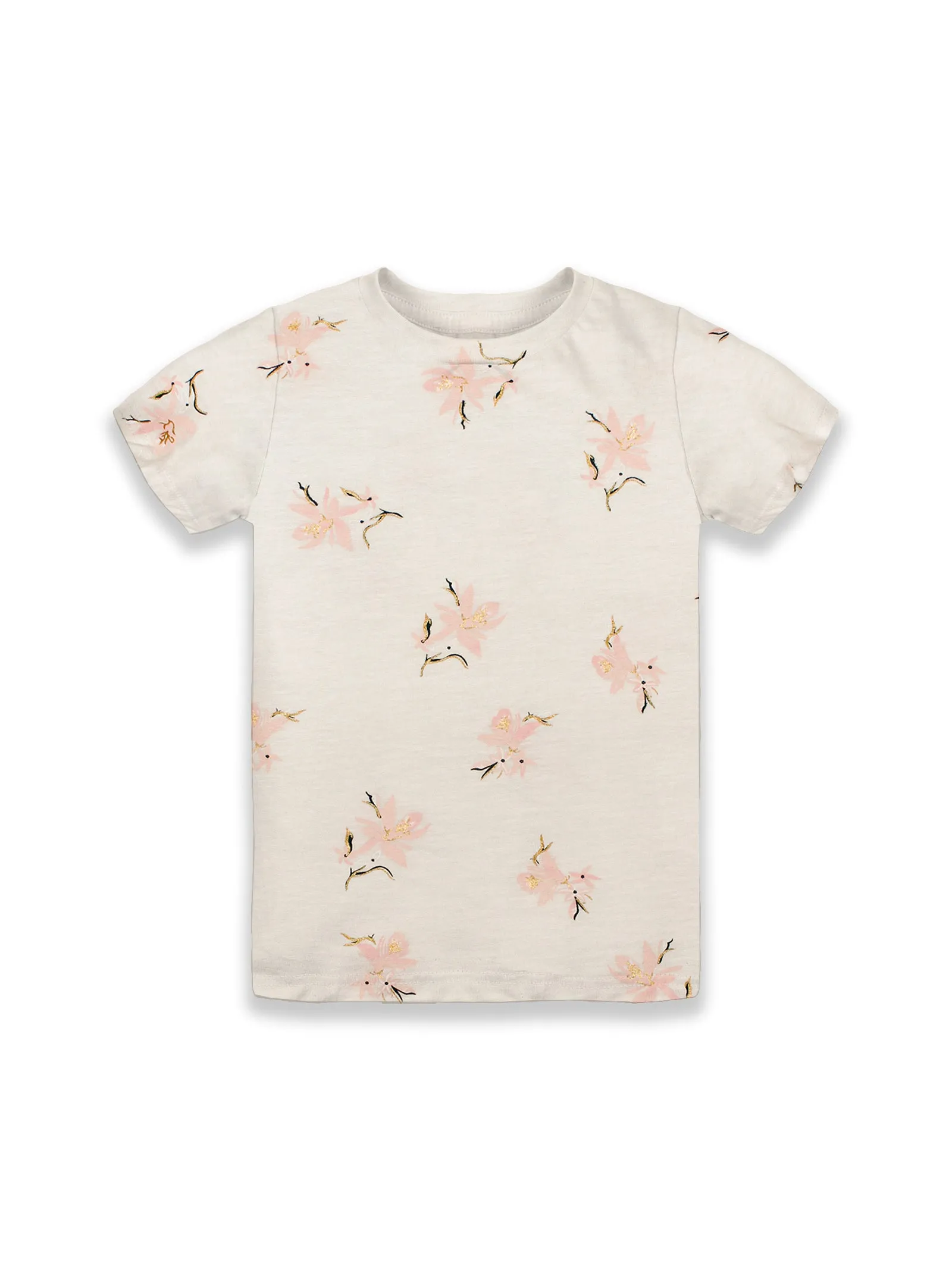 Girls AOP Round Neck Half Sleeve Tee