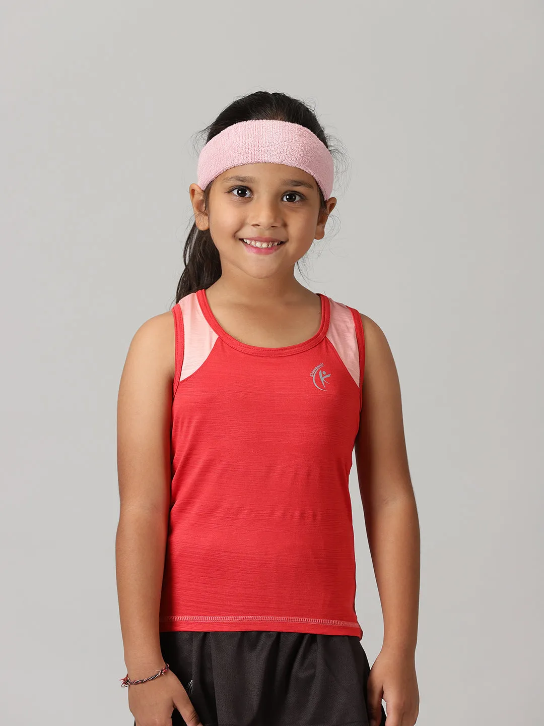 Girls Cut & Sew Round Neck Tank Top