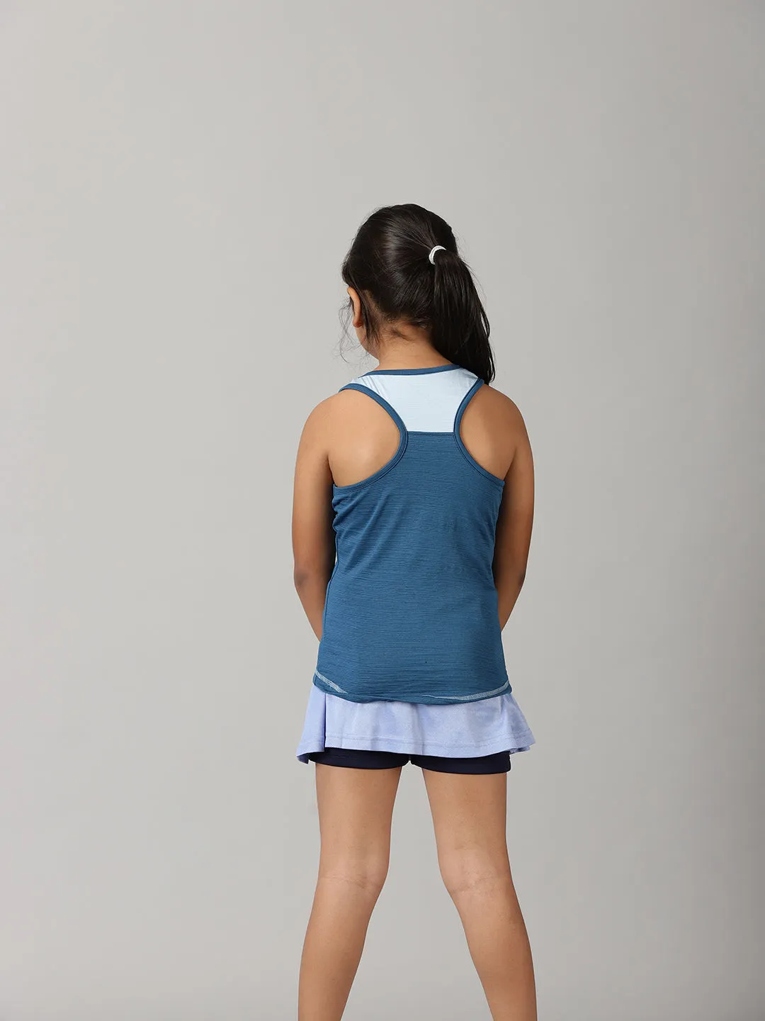 Girls Cut & Sew Round Neck Tank Top