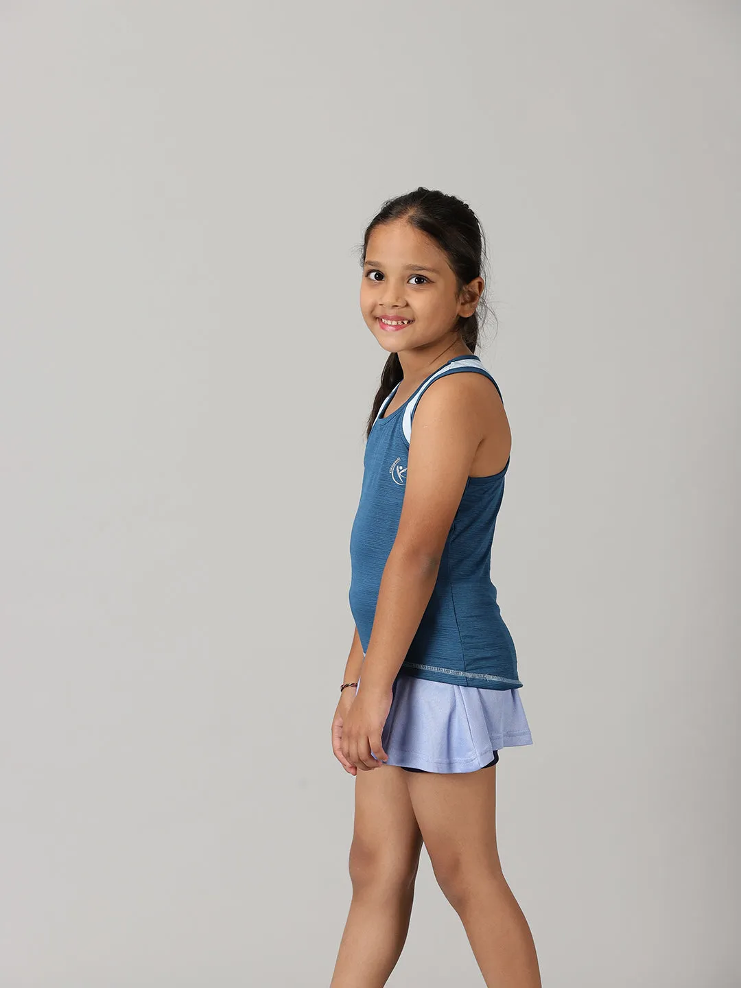 Girls Cut & Sew Round Neck Tank Top