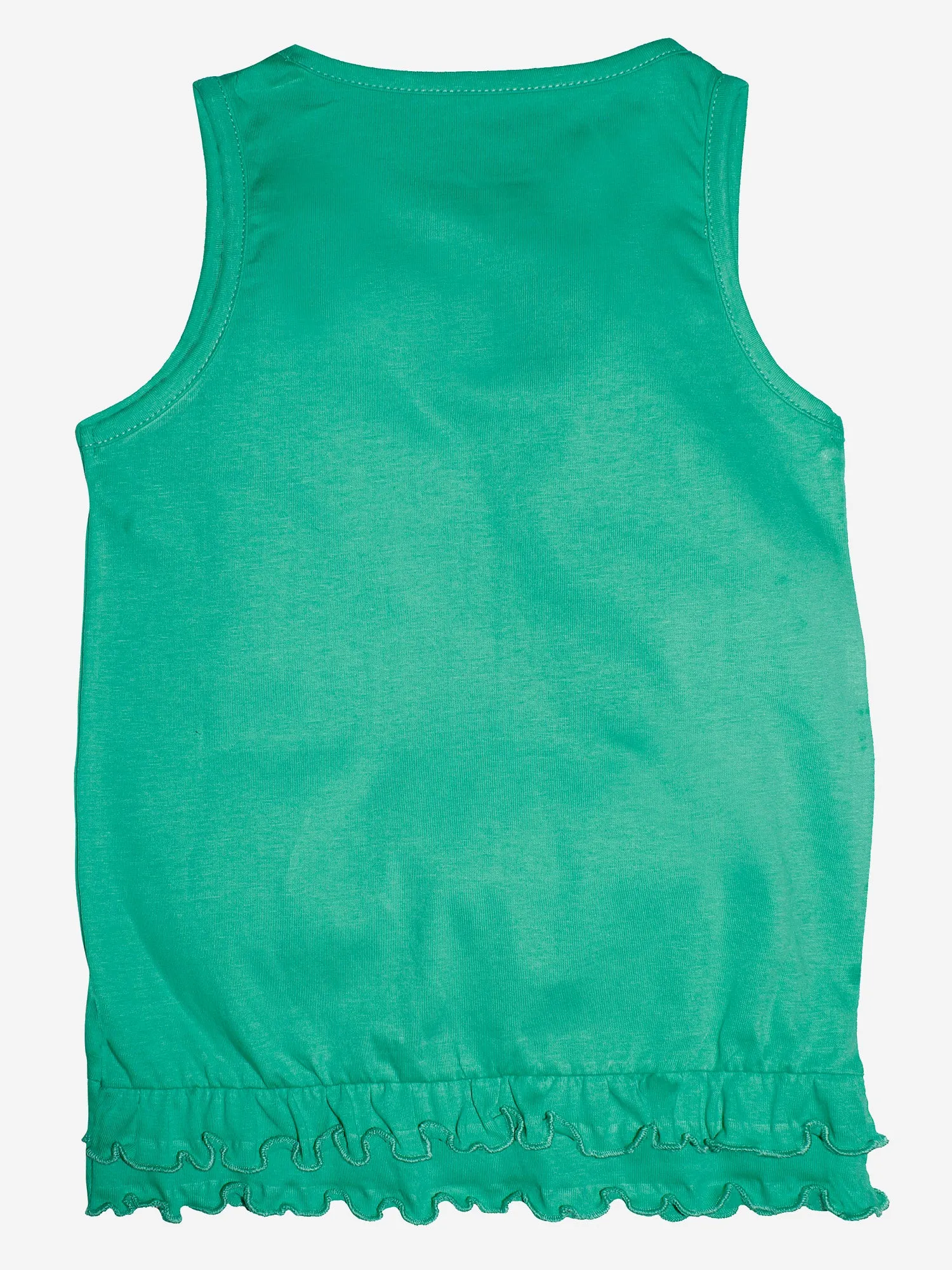 Girls Sleeveless Cotton Tee with Frill