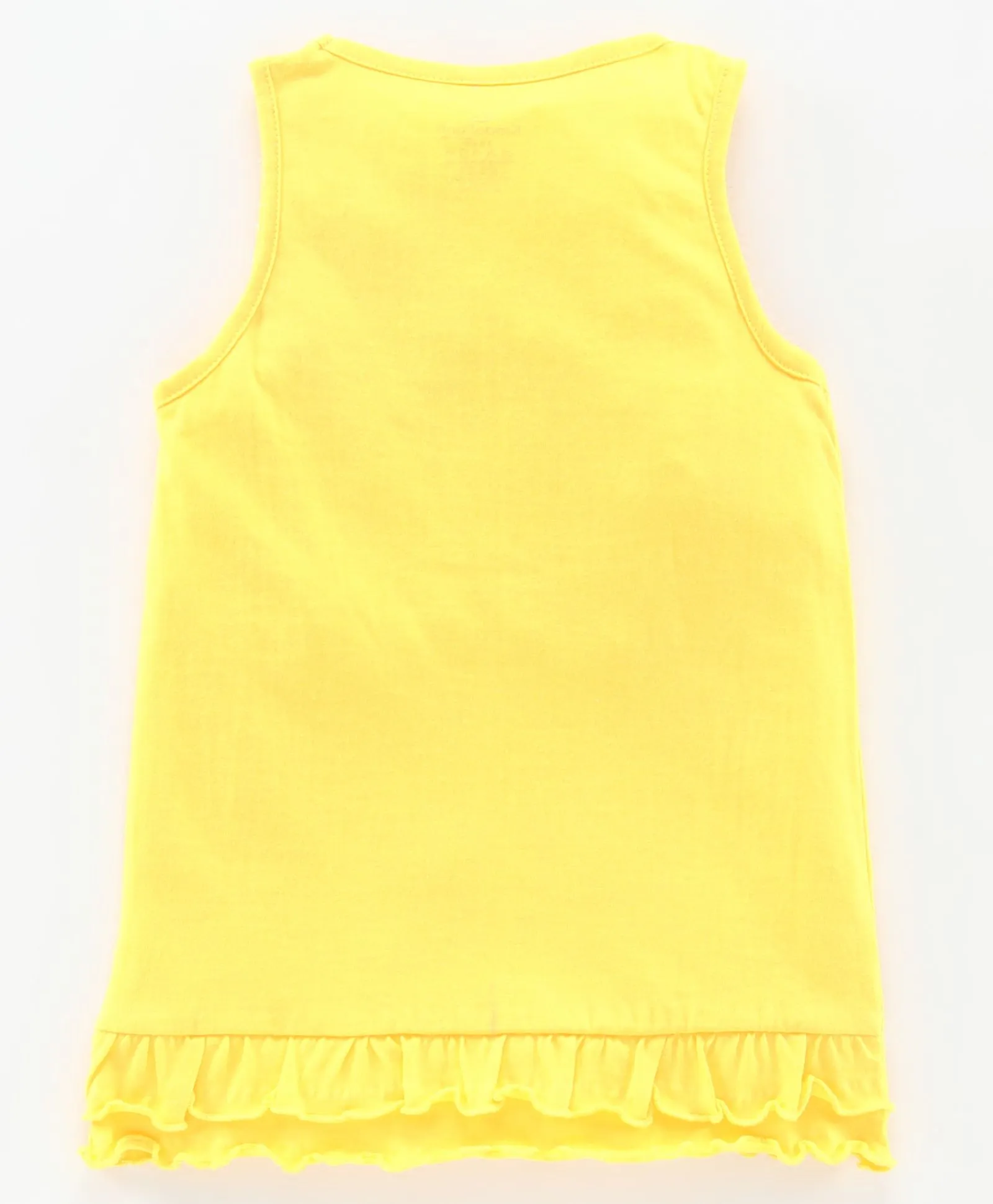 Girls Sleeveless Cotton Tee with Frill