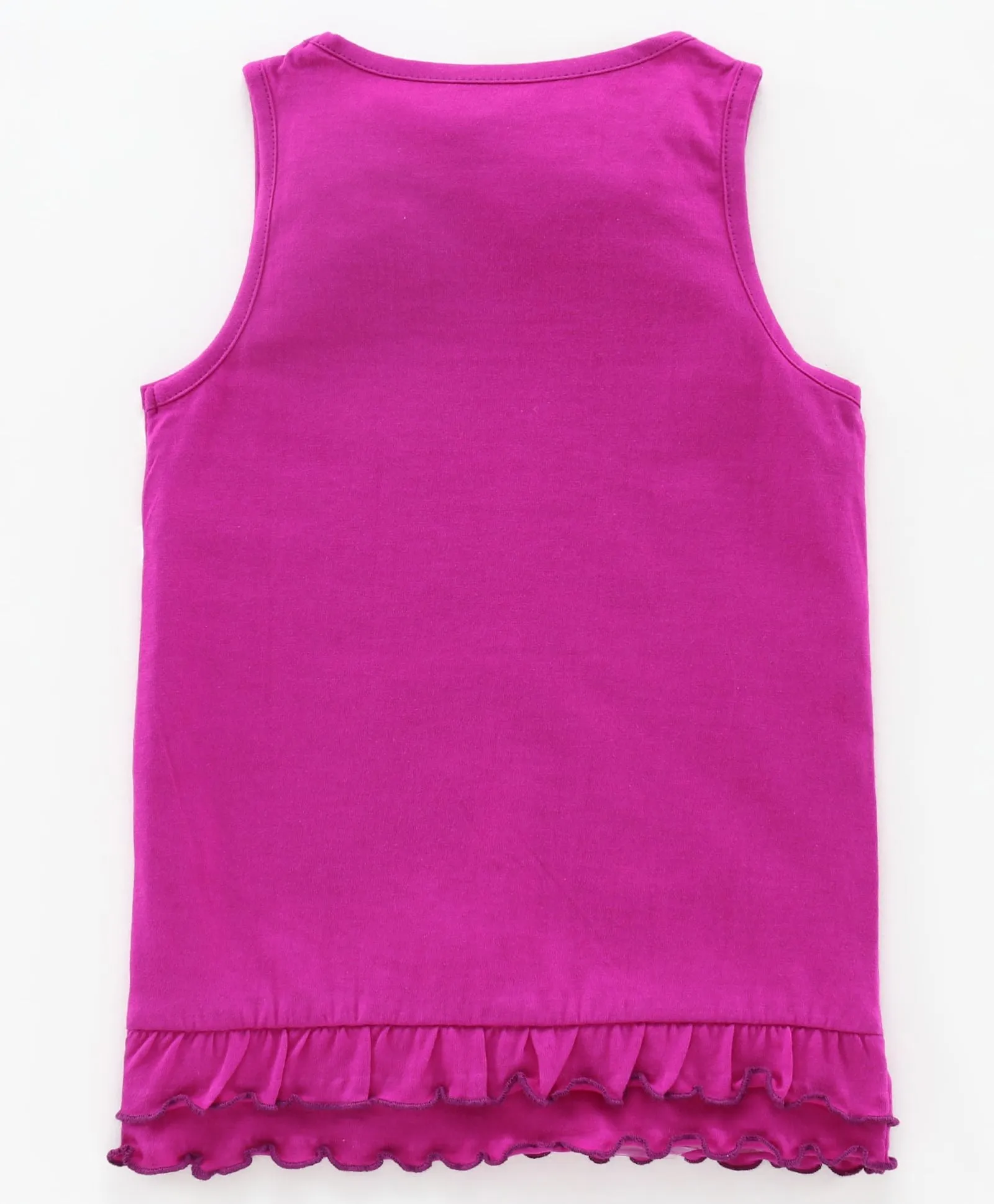 Girls Sleeveless Cotton Tee with Frill