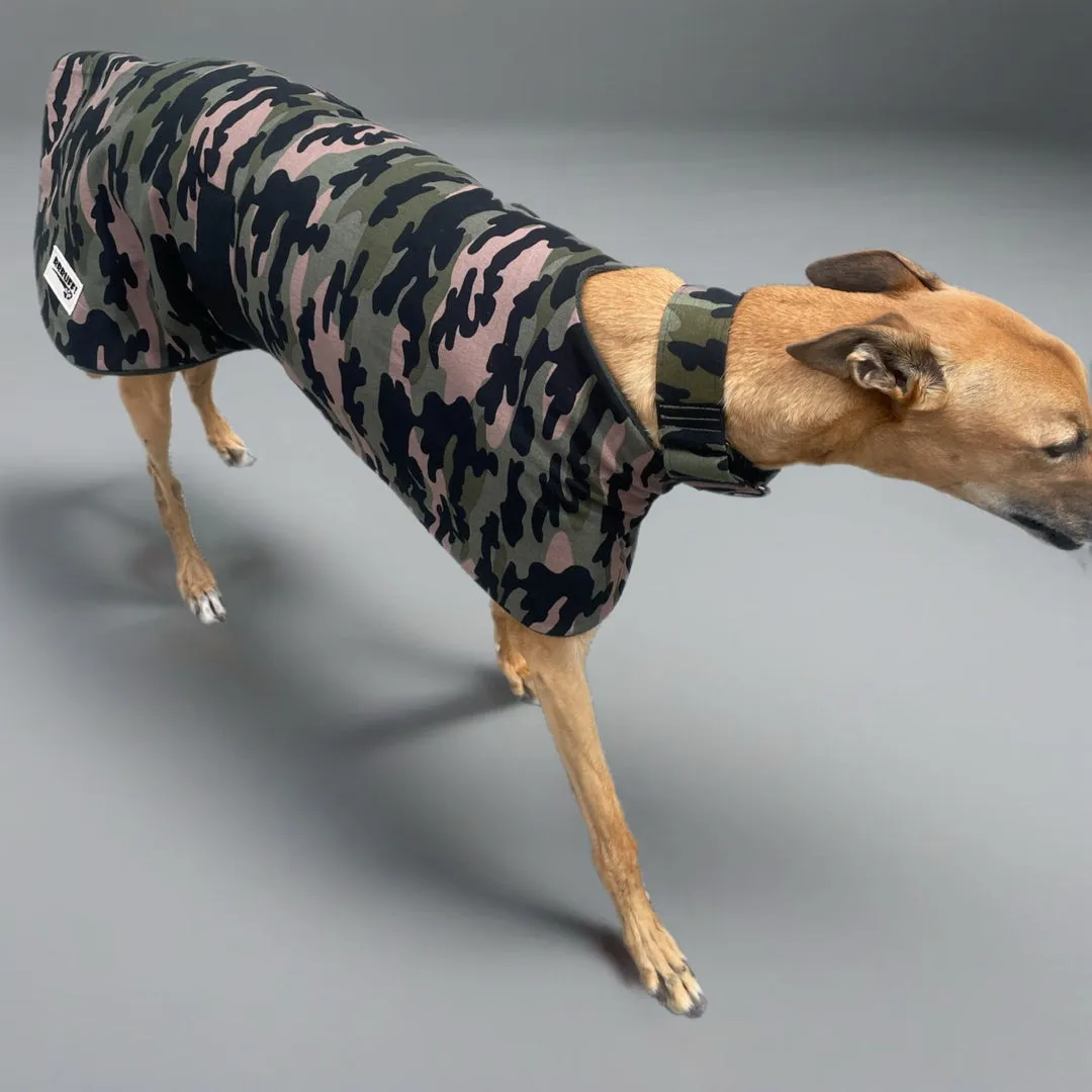 Going Commando Spring Greyhound cotton coat in cotton drill  & lightweight polar fleece washable