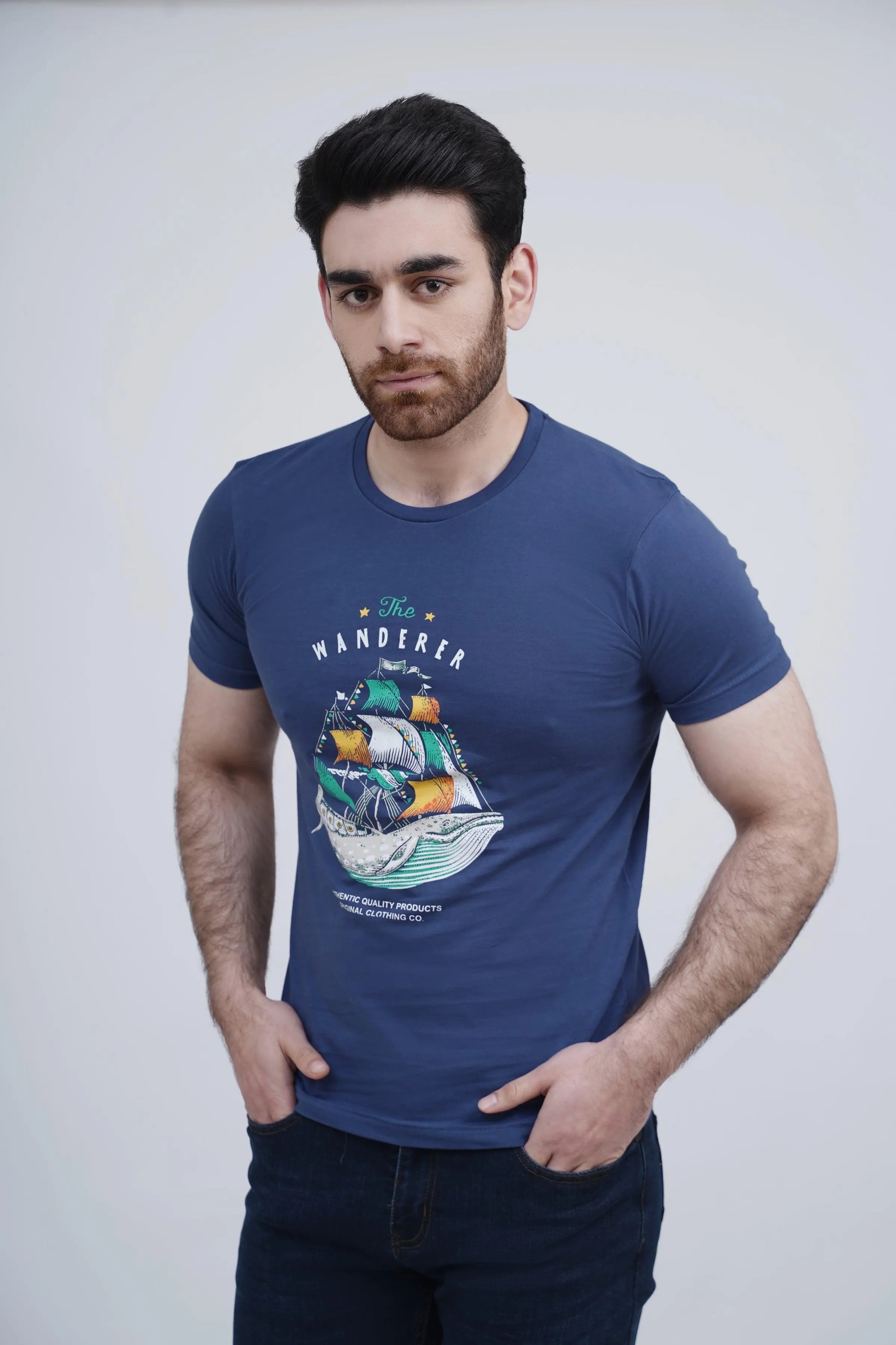 GRAPHIC T SHIRT BLUE