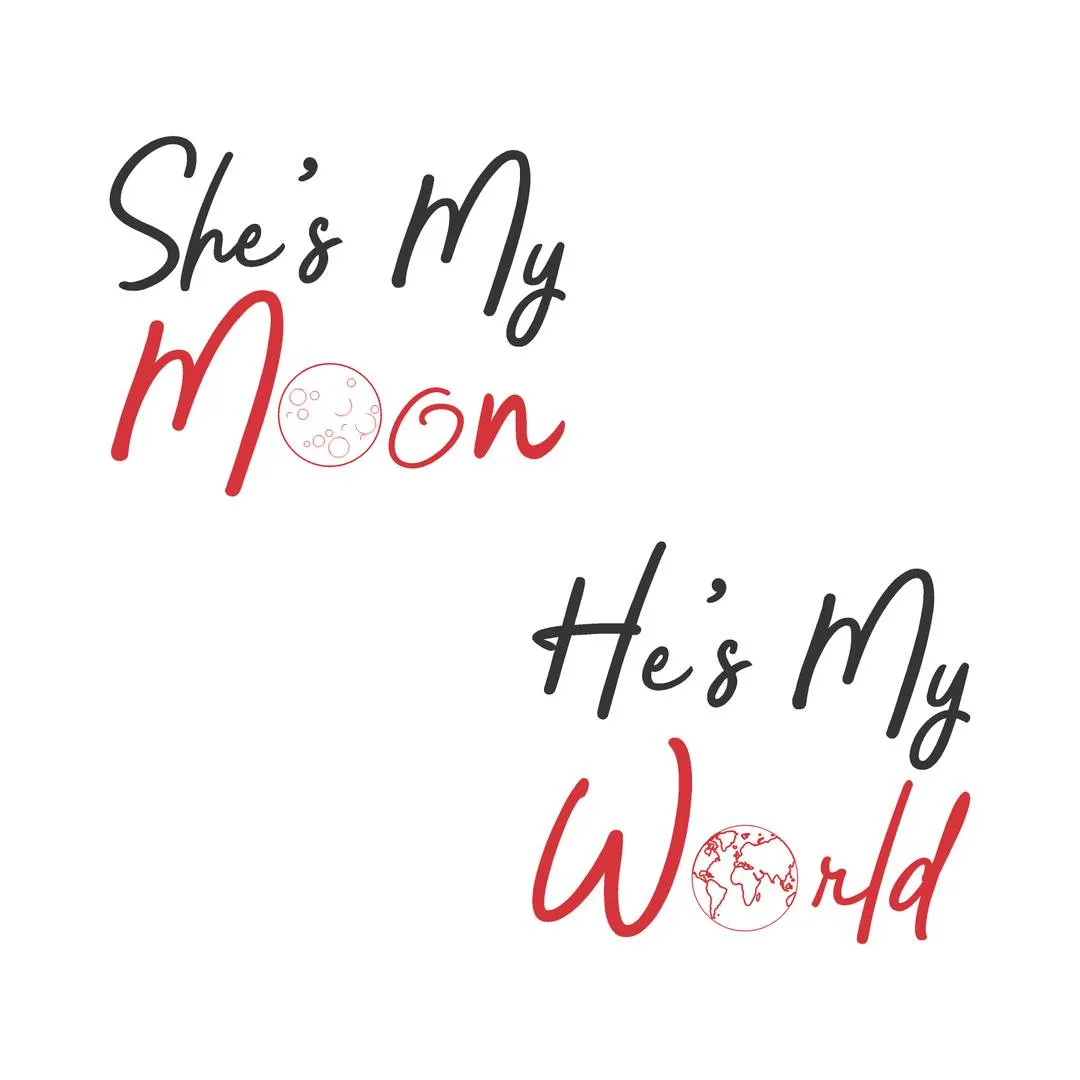 He'S My World She'S My Moon Couple Uniplanet T-Shirt