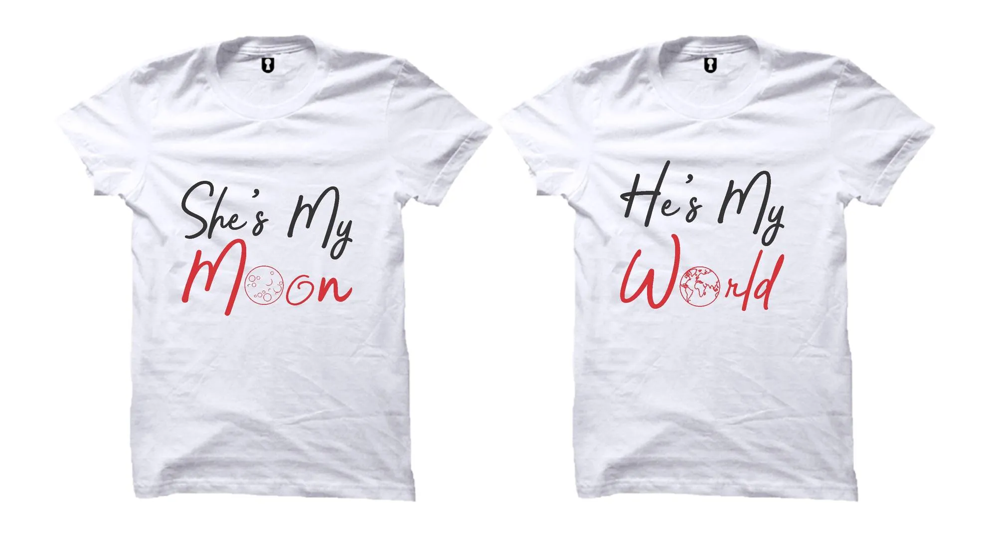 He'S My World She'S My Moon Couple Uniplanet T-Shirt