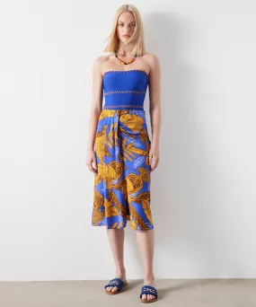 Ipekyol Leaf Pattern Midi Skirt Natural