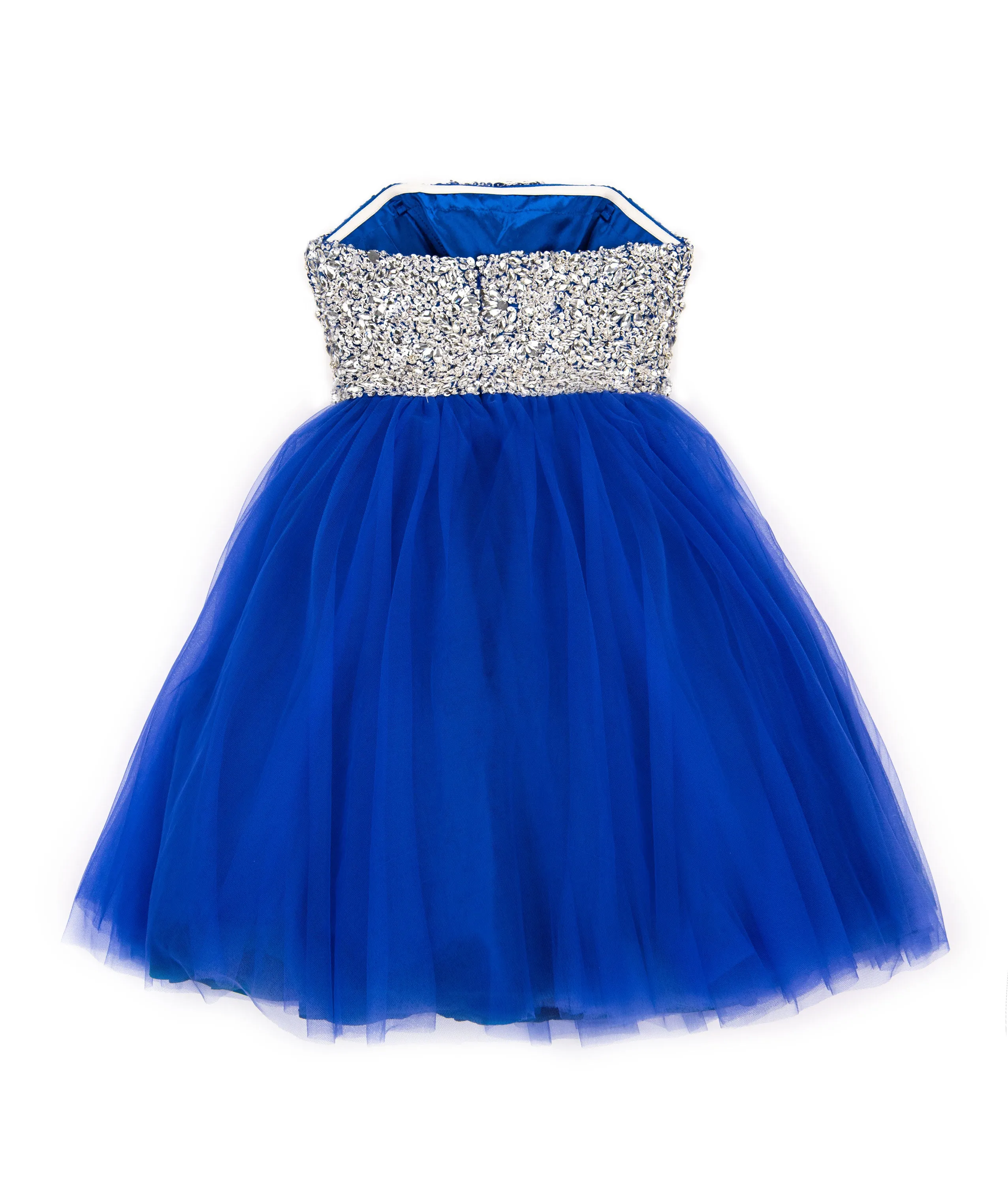 Jovani Juniors Royal Blue Ulla Crystal Tulle Dress