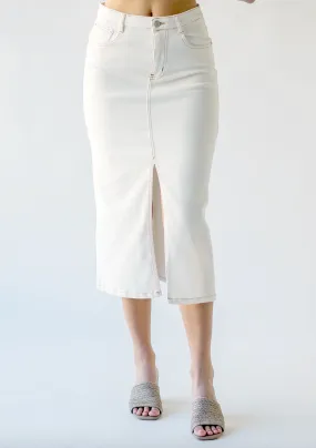 kelsey denim midi skirt