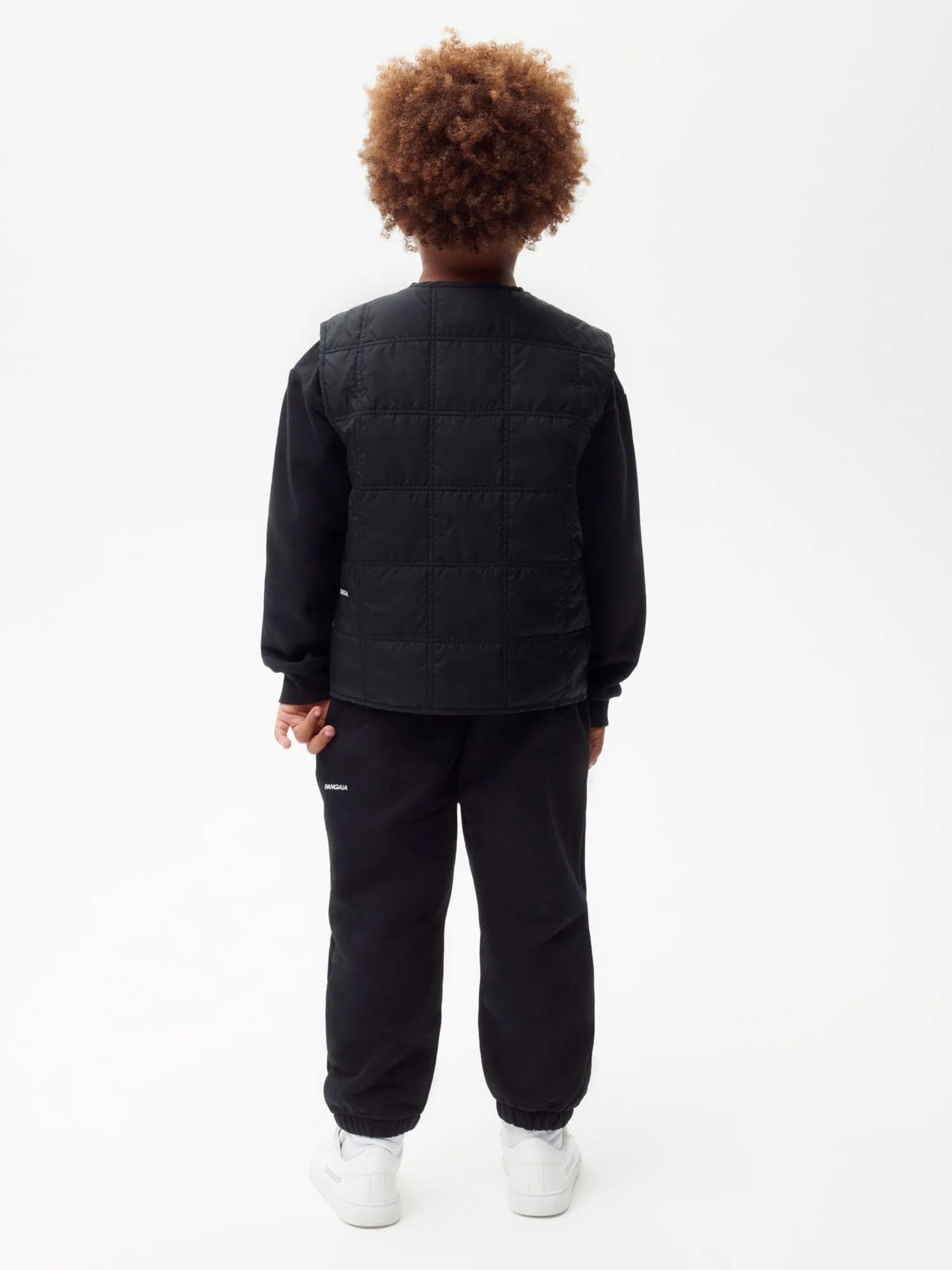 Kid’s Flower-Warmth Quilted Gilet—black