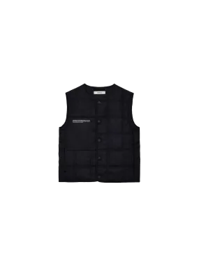 Kid’s Flower-Warmth Quilted Gilet—black