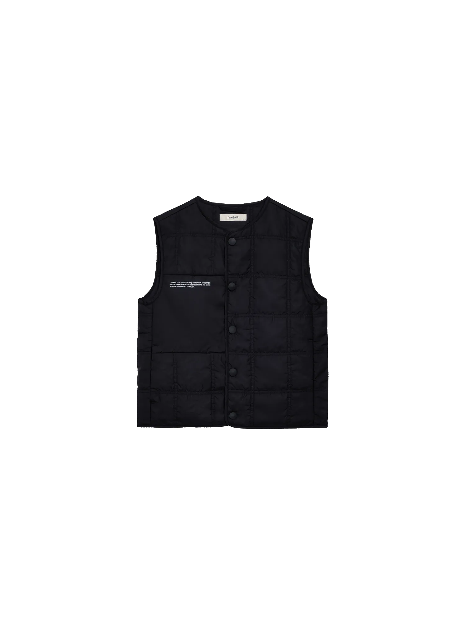 Kid’s Flower-Warmth Quilted Gilet—black